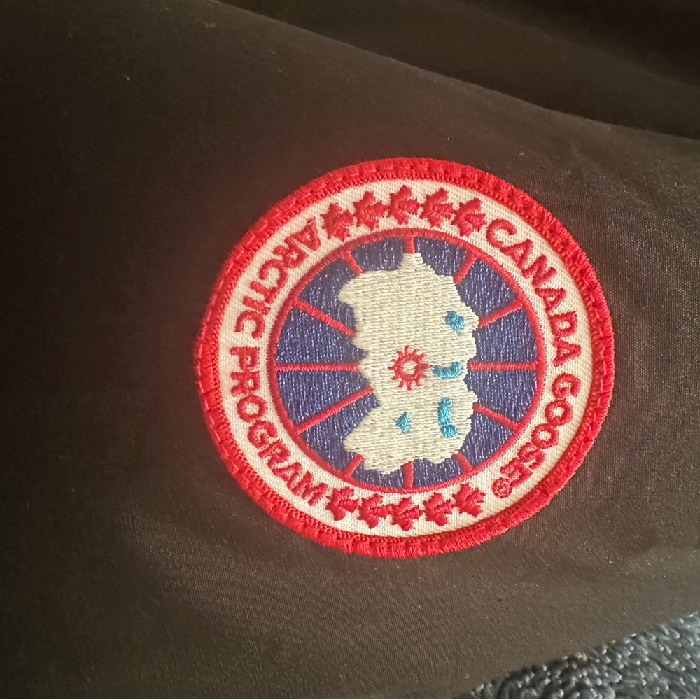 Canada Goose Black Jacket with Red and Blue Logo - Picture 5 of 6